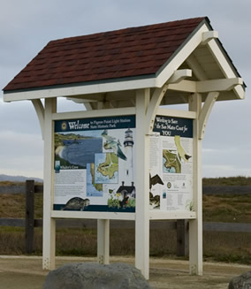 welcome kiosk at Pigeon Point Light Station State Historic Park