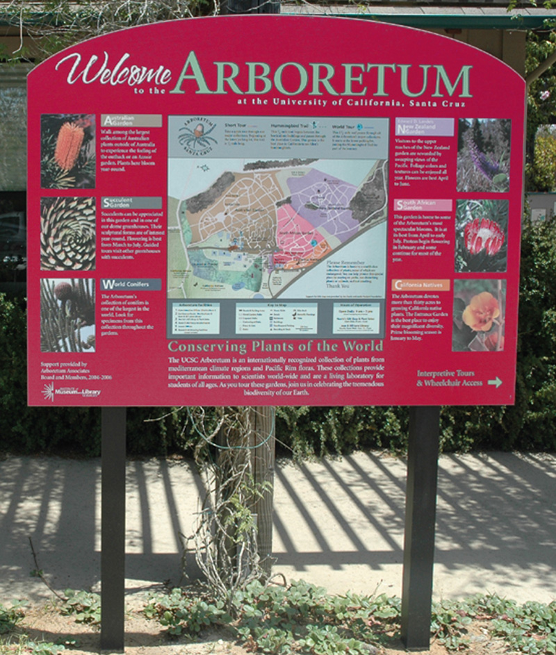 UC Santa Cruz Arboretum, Installed Welcome Panel